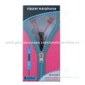 Zipper Earphones with Stylish Audio, Sound-proof, Tangle-Free, OEM/ODM Strict Quality, 3.5mm Jack